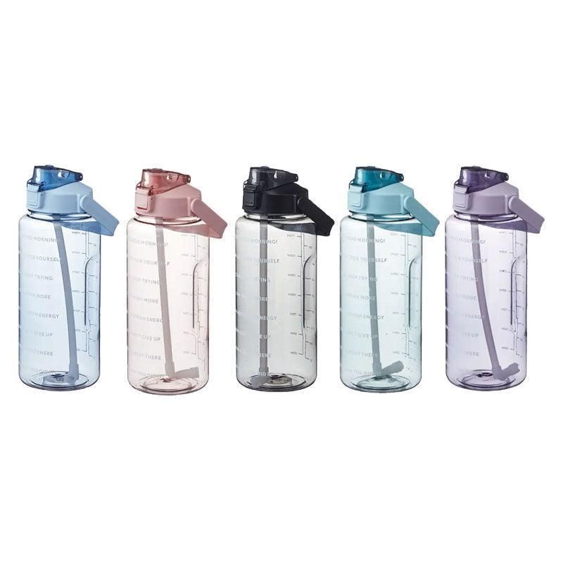 2L Water Bottle Straw Cup Motivational Drink Flask With Time