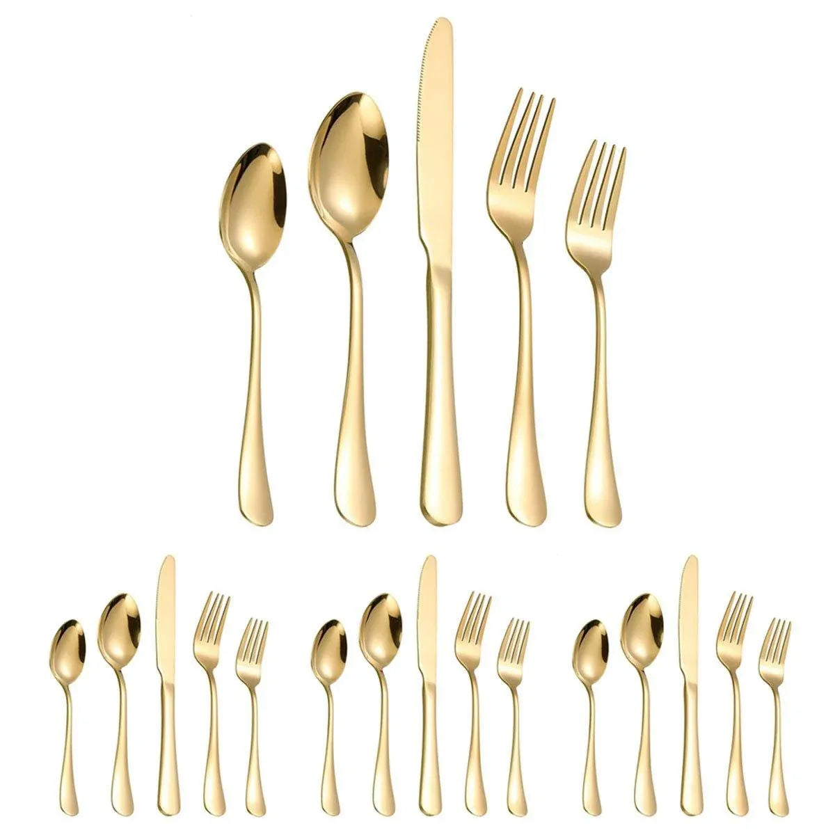 20/40pcs Stainless Steel Cutlery Set Knife Fork Spoon Western Hotel