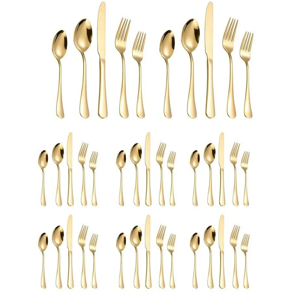 20/40pcs Stainless Steel Cutlery Set Knife Fork Spoon Western Hotel