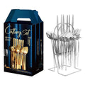 24PCS Stainless Steel Cutlery Set Knife Fork Spoon Set Durable