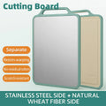 Double-Sided Stainless Steel and Wheat Fibre Cutting Board, 39 x 30 cm