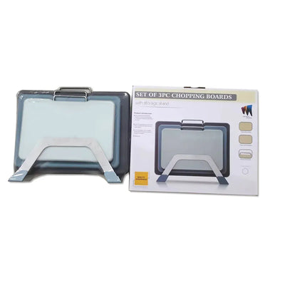 Double-Sided Cutting Board Set with Upright Stand, 3 Boards