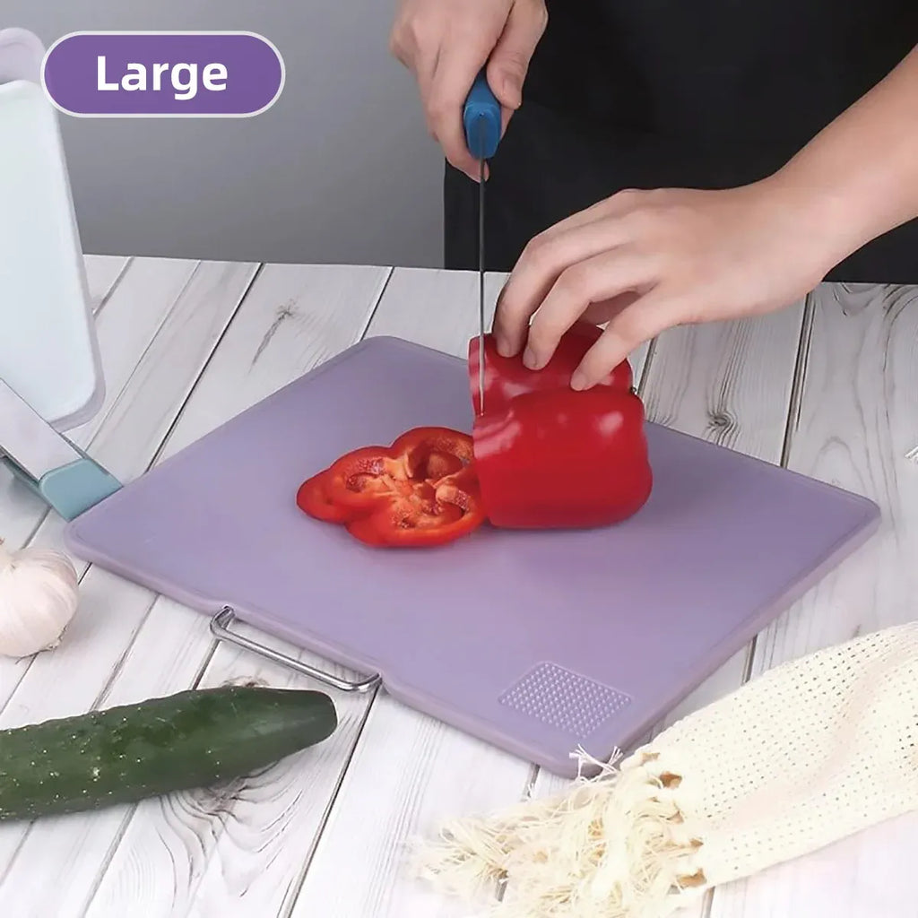 Double-Sided Cutting Board Set with Upright Stand, 3 Boards