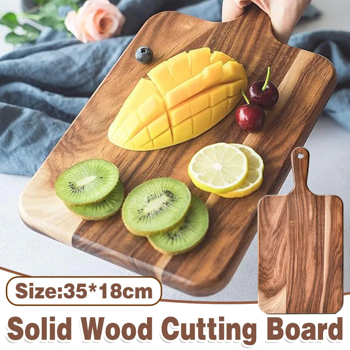 Wooden Cutting Board Solid Wood Chopping Board Pizza Steak Kitchen