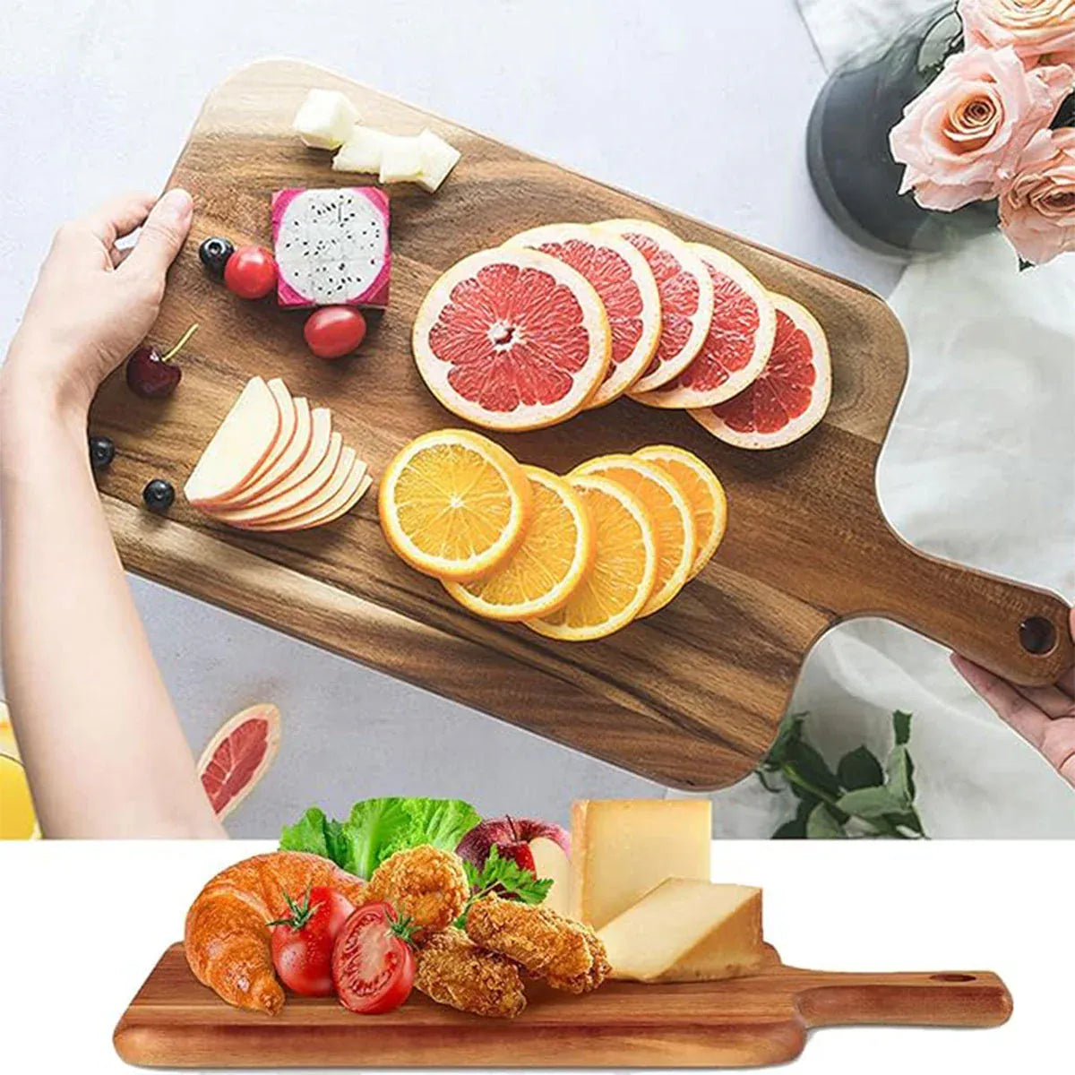 Wooden Cutting Board Solid Wood Chopping Board Pizza Steak Kitchen