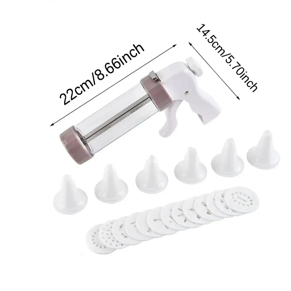 Manual Cookie Press and Decorating Kit, 20 Pieces