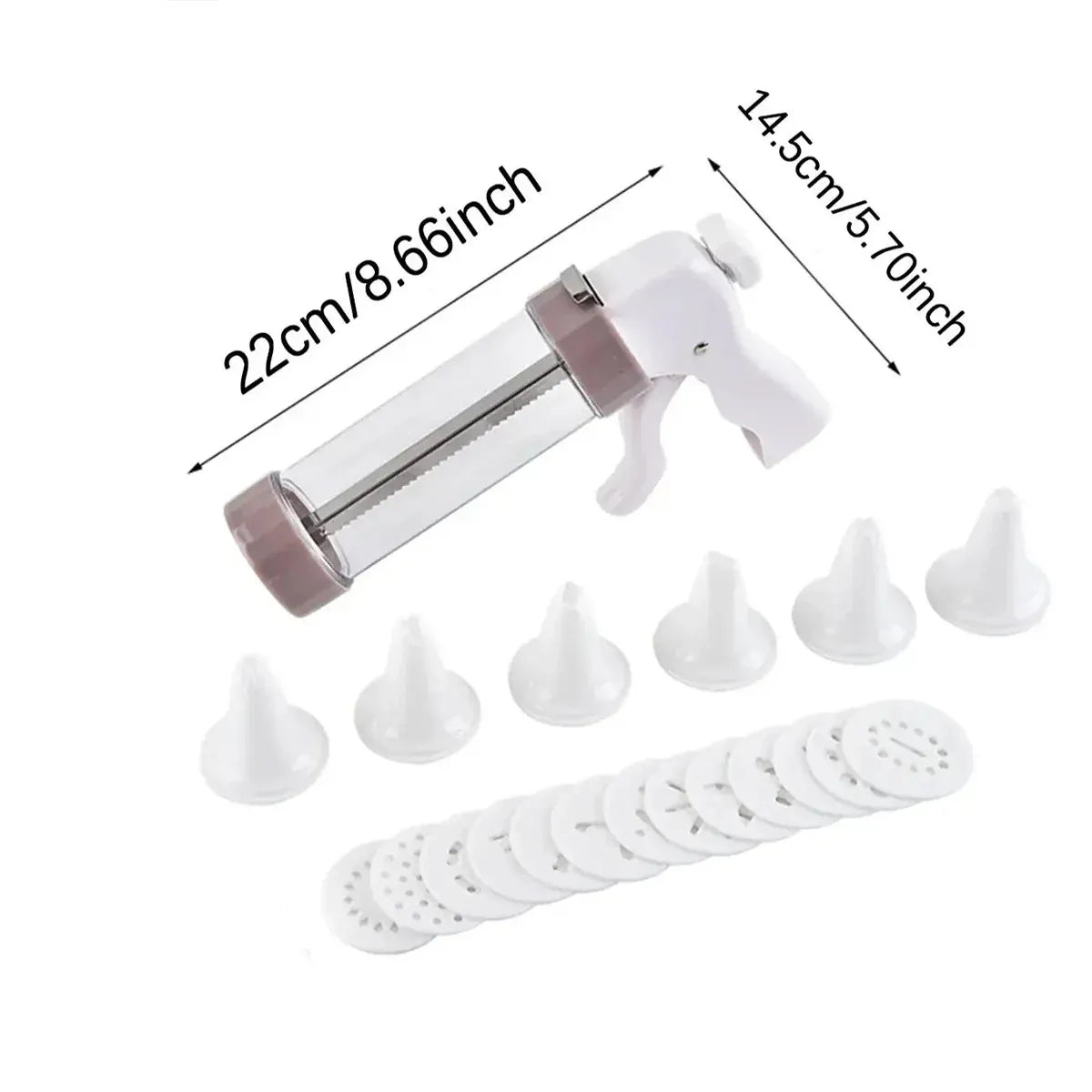 Manual Cookie Press and Decorating Kit, 20 Pieces