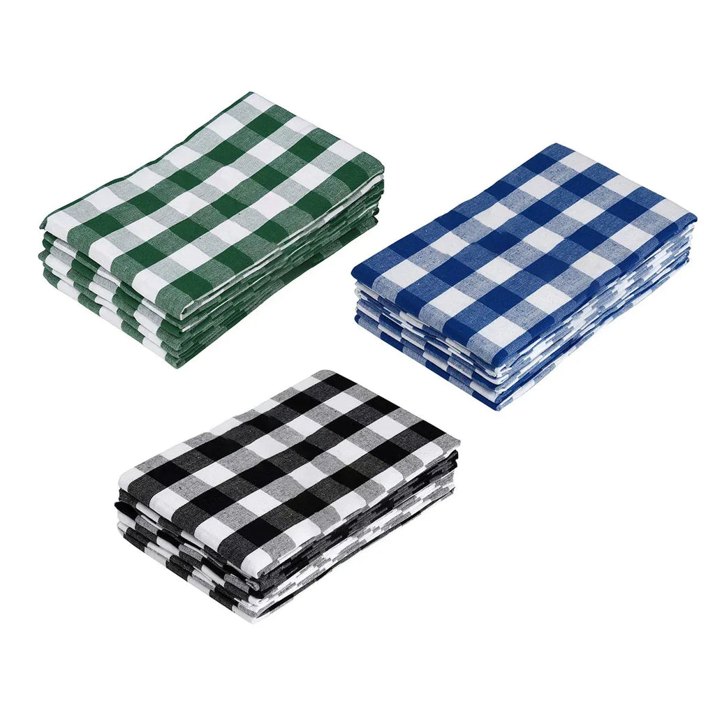 6PCS Checkered Kitchen Towels Dishwashing Cloths Cleaning Cloth Set