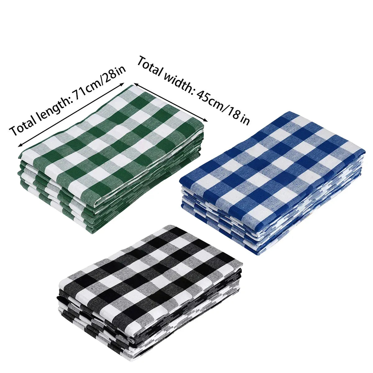 6PCS Checkered Kitchen Towels Dishwashing Cloths Cleaning Cloth Set