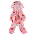 Strawberry Checkered Cat Raincoat Outdoor Rainy Days Dog Raincoat