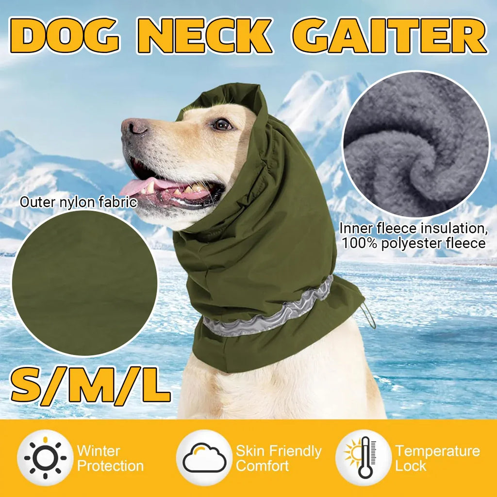 Winter Dog Head Cover Dog Scarf Set Cold Proof Warm Soft