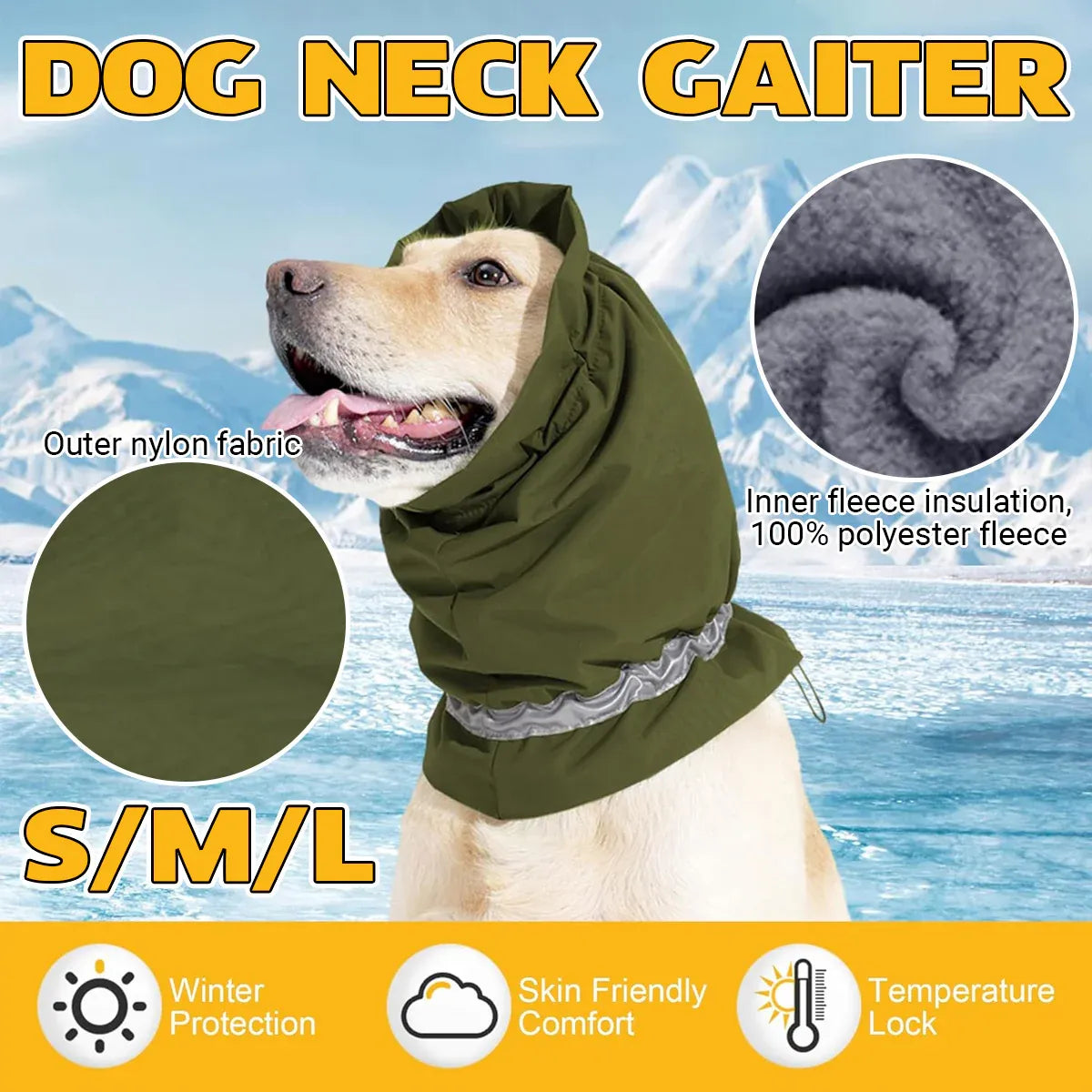Winter Dog Head Cover Dog Scarf Set Cold Proof Warm Soft