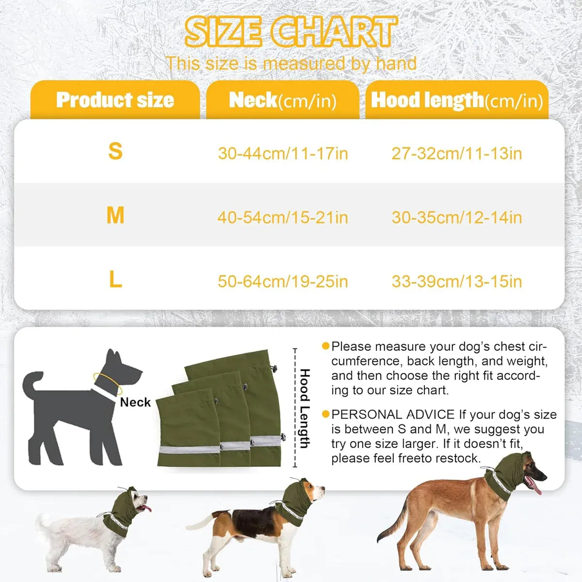 Winter Dog Head Cover Dog Scarf Set Cold Proof Warm Soft