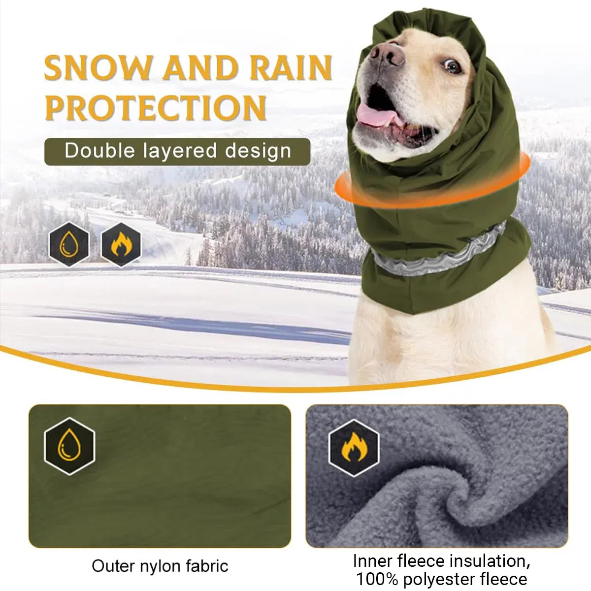 Winter Dog Head Cover Dog Scarf Set Cold Proof Warm Soft
