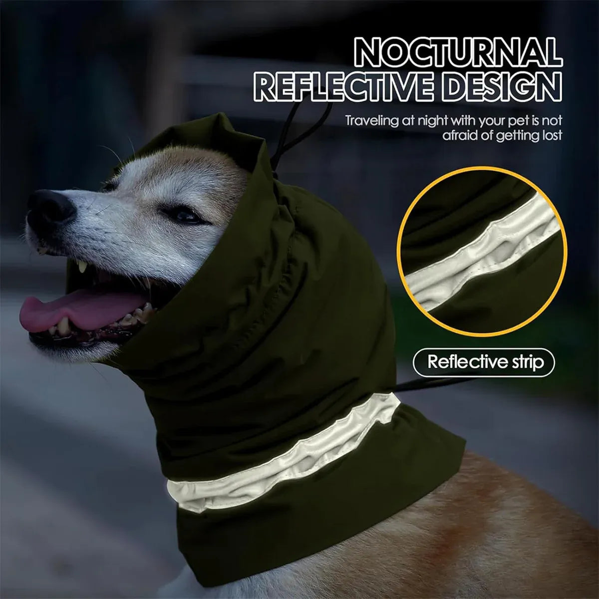 Winter Dog Head Cover Dog Scarf Set Cold Proof Warm Soft