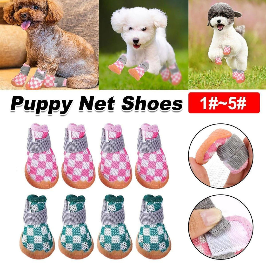 4pcs Breathable Mesh Dog Shoes Small Pets Puppy Paw Protection Summer