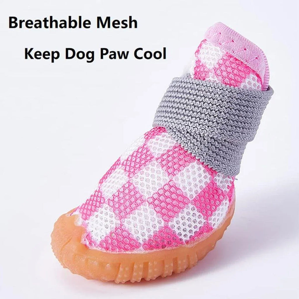 4pcs Breathable Mesh Dog Shoes Small Pets Puppy Paw Protection Summer