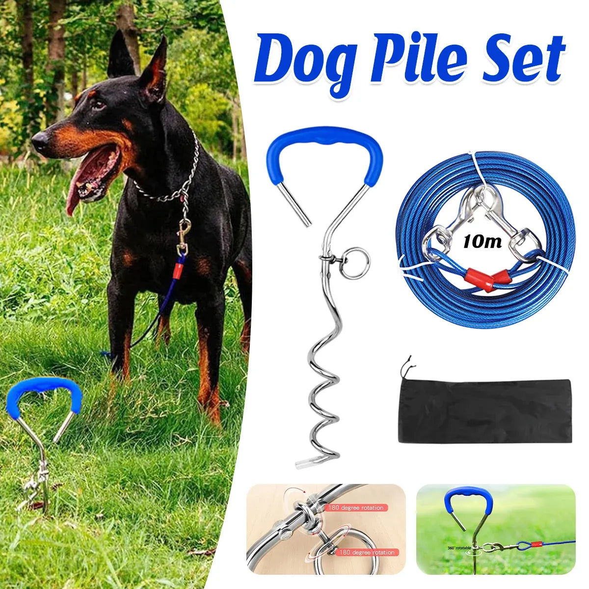 Dog Stake Suit Dog Leash Small Medium Dog Outdoor Walking Pet Fixed