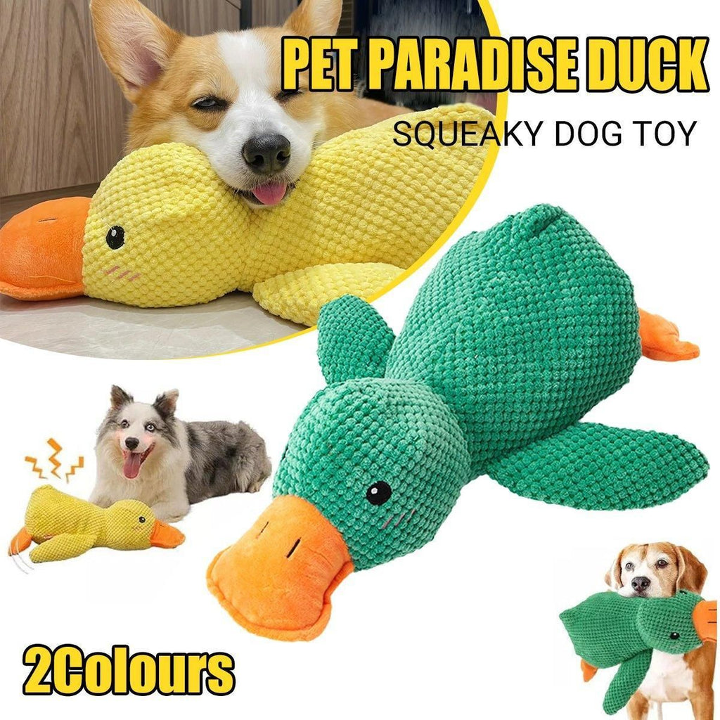 Plush Cartoon Duck Dog Toy Interactive Squeaky Pet Toy Durable Fun