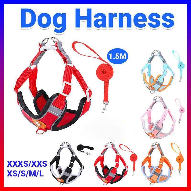 Dog Harness Cat Lead Puppy Leash Vest Mesh Breathe Adjustable Braces