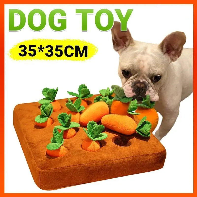 Carrot Plush Dog Toy Foraging Interactive Puzzle Mat