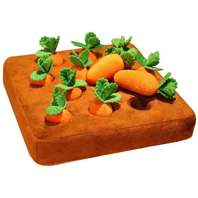 Carrot Plush Dog Toy Foraging Interactive Puzzle Mat