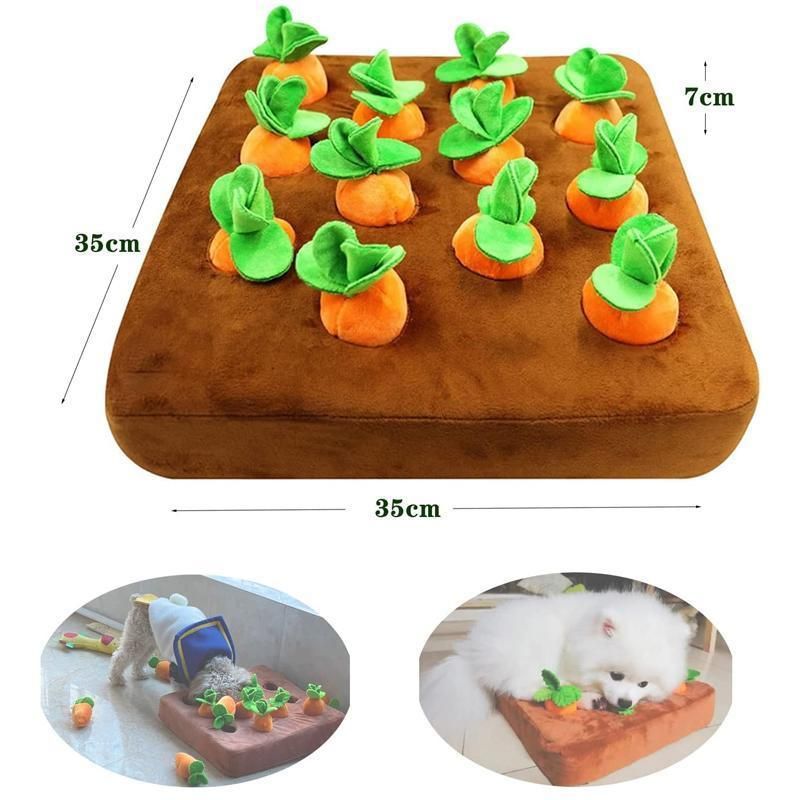 Carrot Plush Dog Toy Foraging Interactive Puzzle Mat