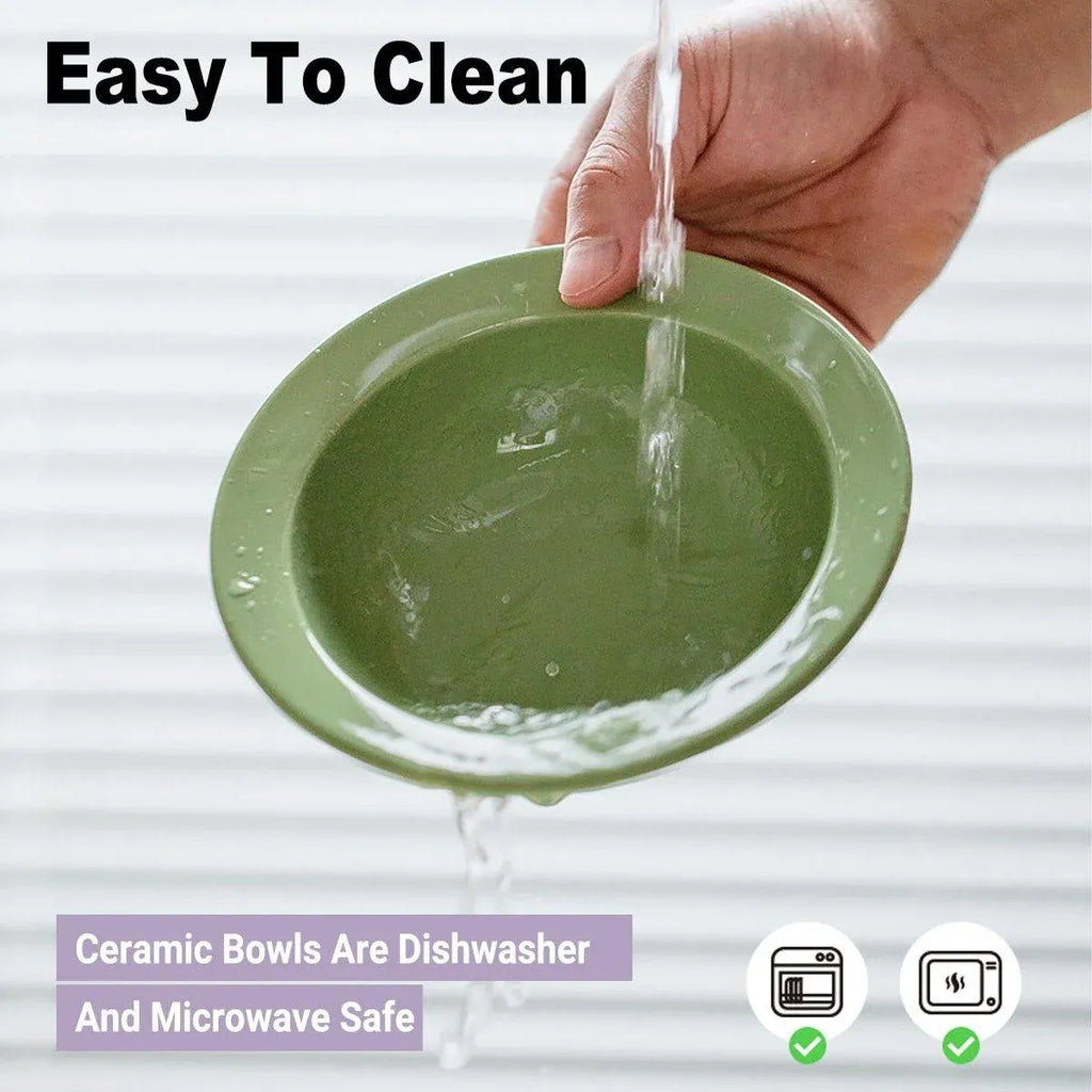 Ceramic Slanted Double Pet Bowl Cat Dog Food Water Bowl Non-Slip