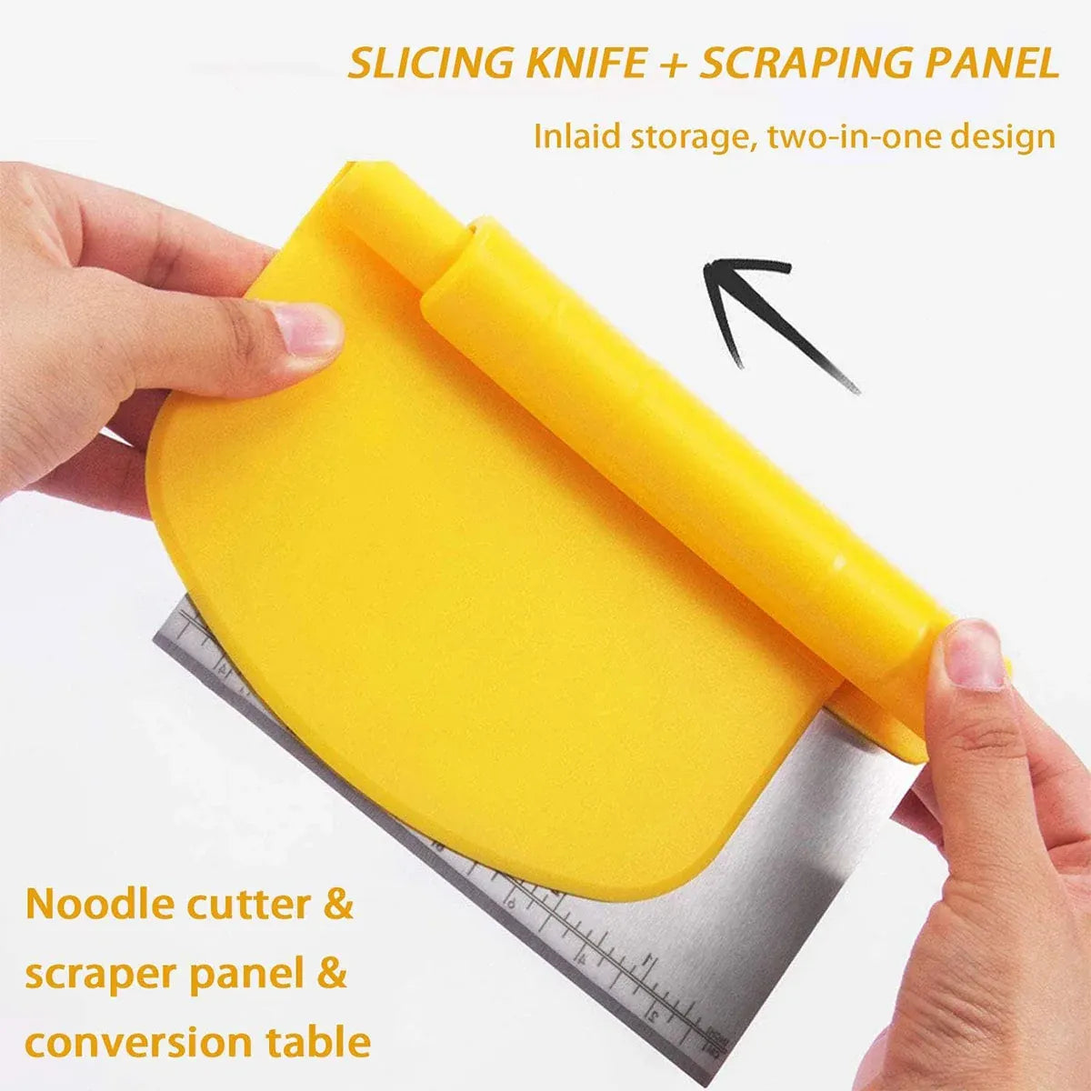 Stainless Steel Bench Scraper and Noodle Cutter with Scale