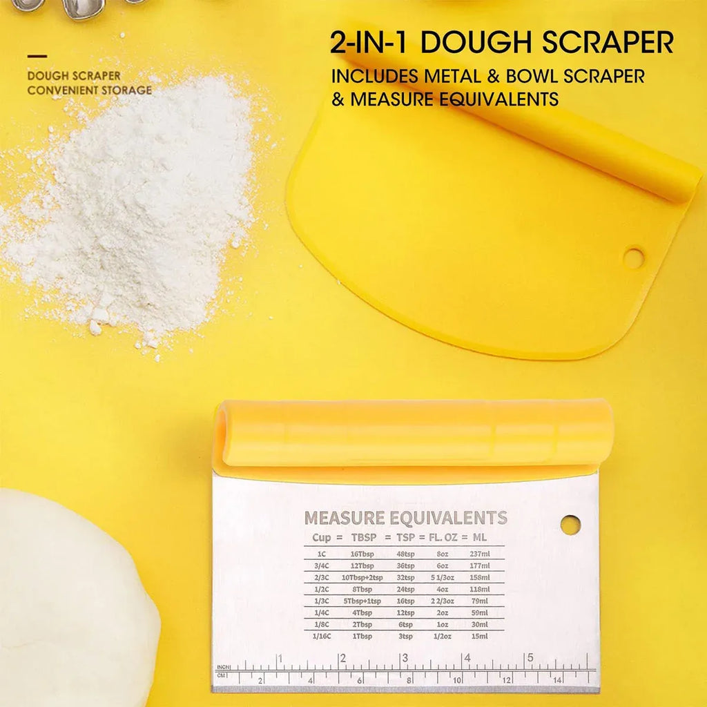 Stainless Steel Bench Scraper and Noodle Cutter with Scale