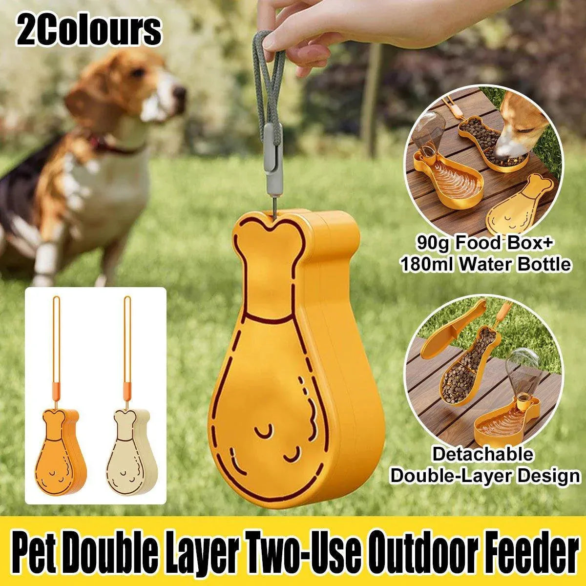 Portable Pet Water Bottle Outdoor Feeder Dual Purpose Drinking Travel
