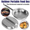 Portable Outdoor Stainless Steel Lunch Box Long Handle Oval
