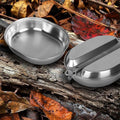 Portable Outdoor Stainless Steel Lunch Box Long Handle Oval