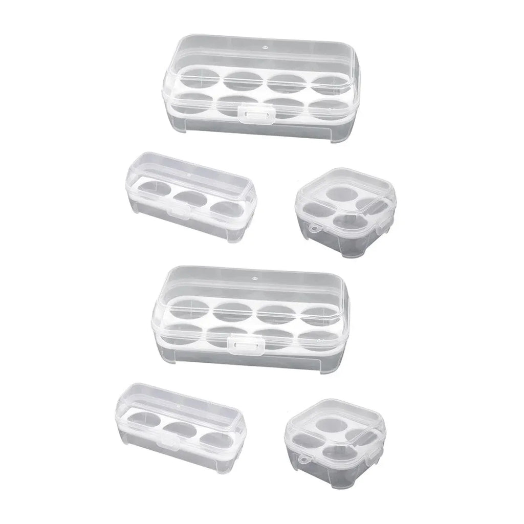 6PCS Portable Egg Storage Box Shockproof Sealed Plastic With Lid