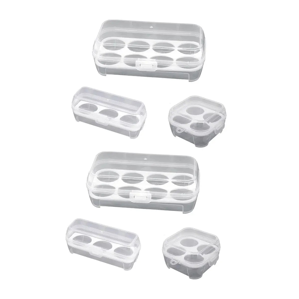 6PCS Portable Egg Storage Box Shockproof Sealed Plastic With Lid