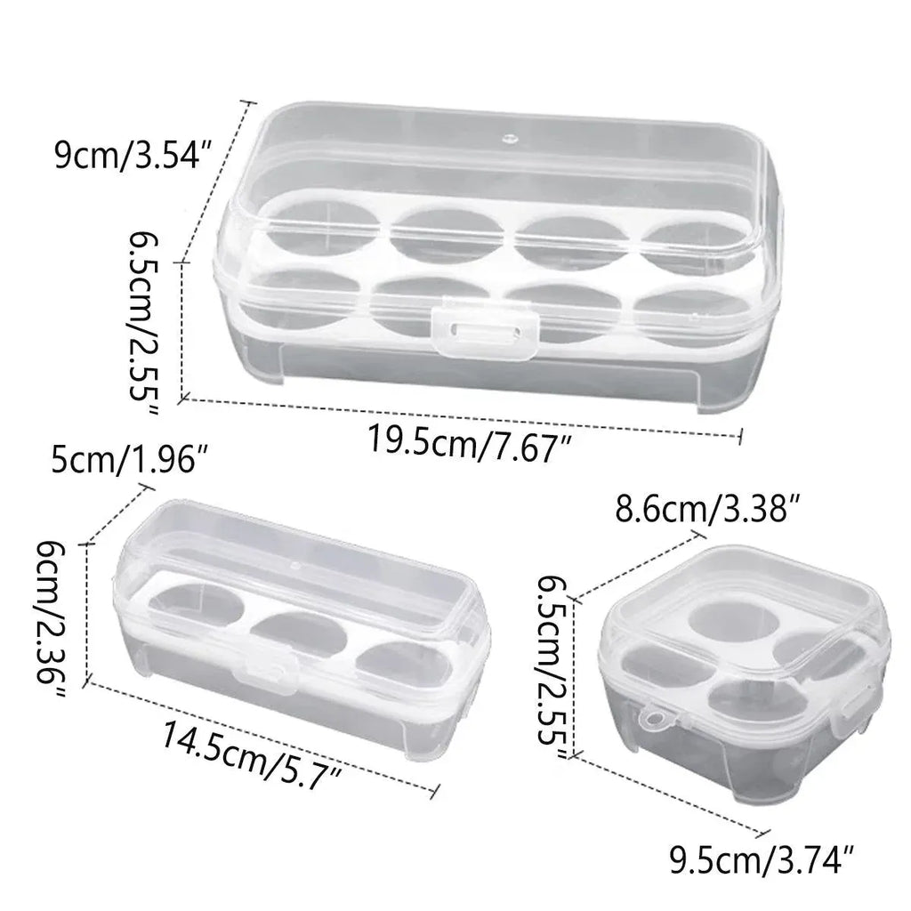 6PCS Portable Egg Storage Box Shockproof Sealed Plastic With Lid