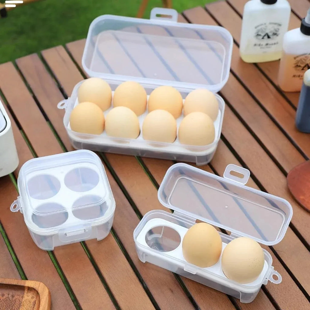 6PCS Portable Egg Storage Box Shockproof Sealed Plastic With Lid