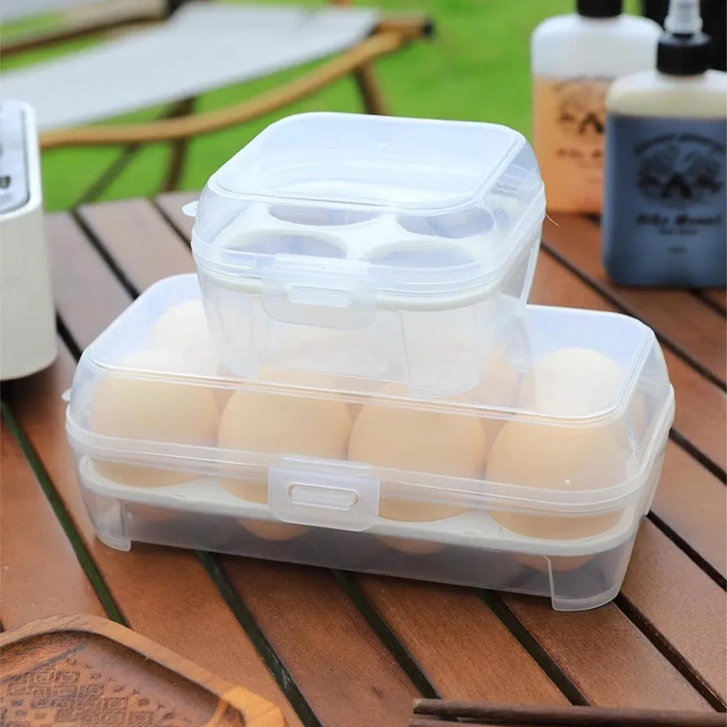 6PCS Portable Egg Storage Box Shockproof Sealed Plastic With Lid