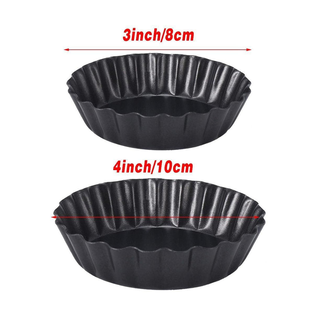 Mini Tart Moulds with Removable Base, 10 cm, Set of 12