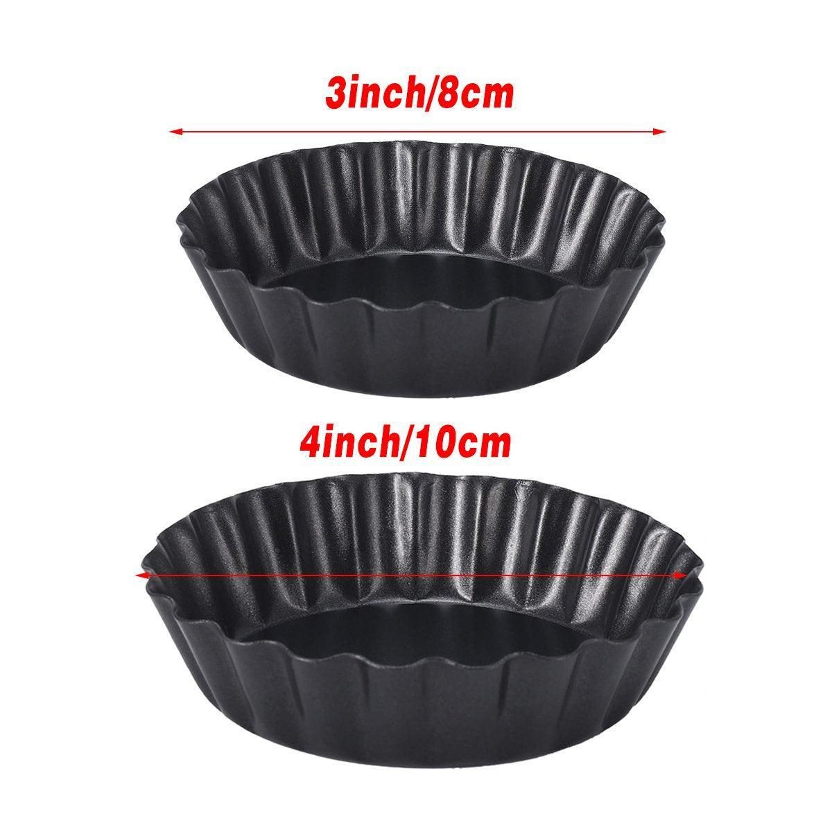 Mini Tart Moulds with Removable Base, 10 cm, Set of 12