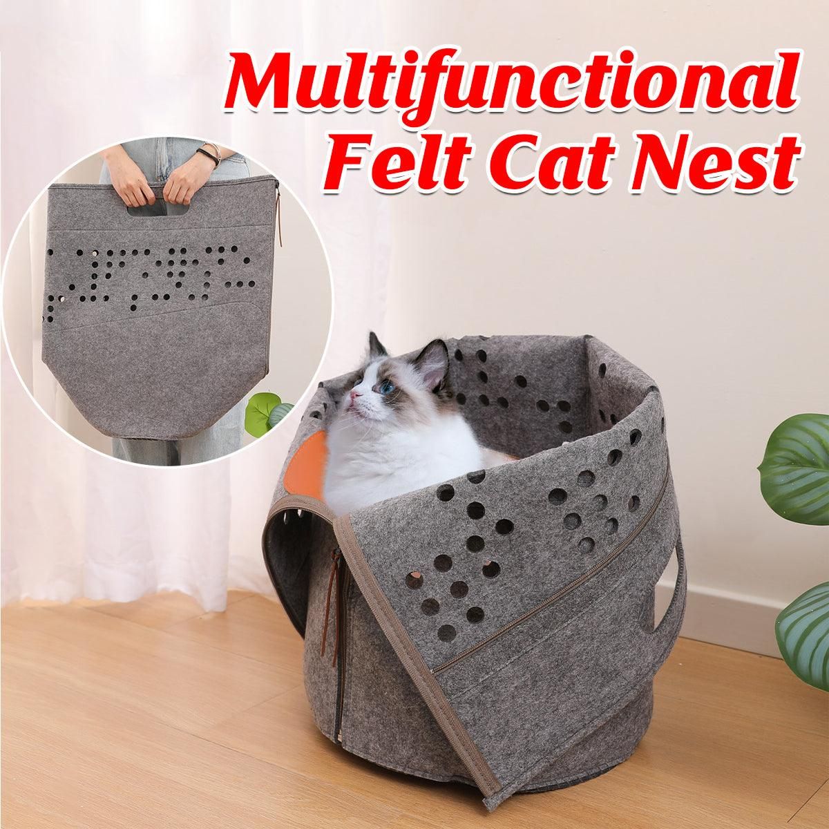 Portable Felt Cat Nest Soft Pet Bed Cat Cave