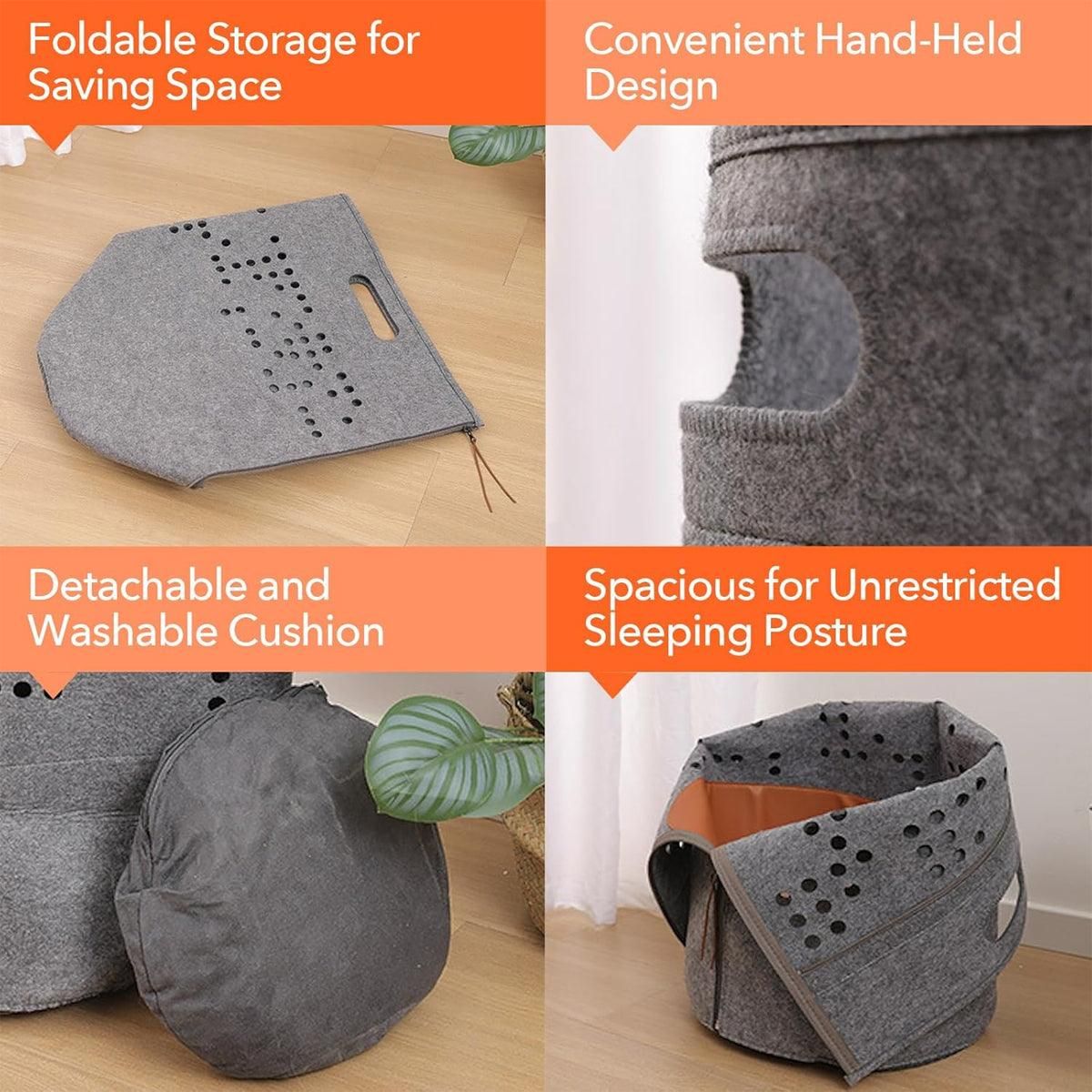 Portable Felt Cat Nest Soft Pet Bed Cat Cave