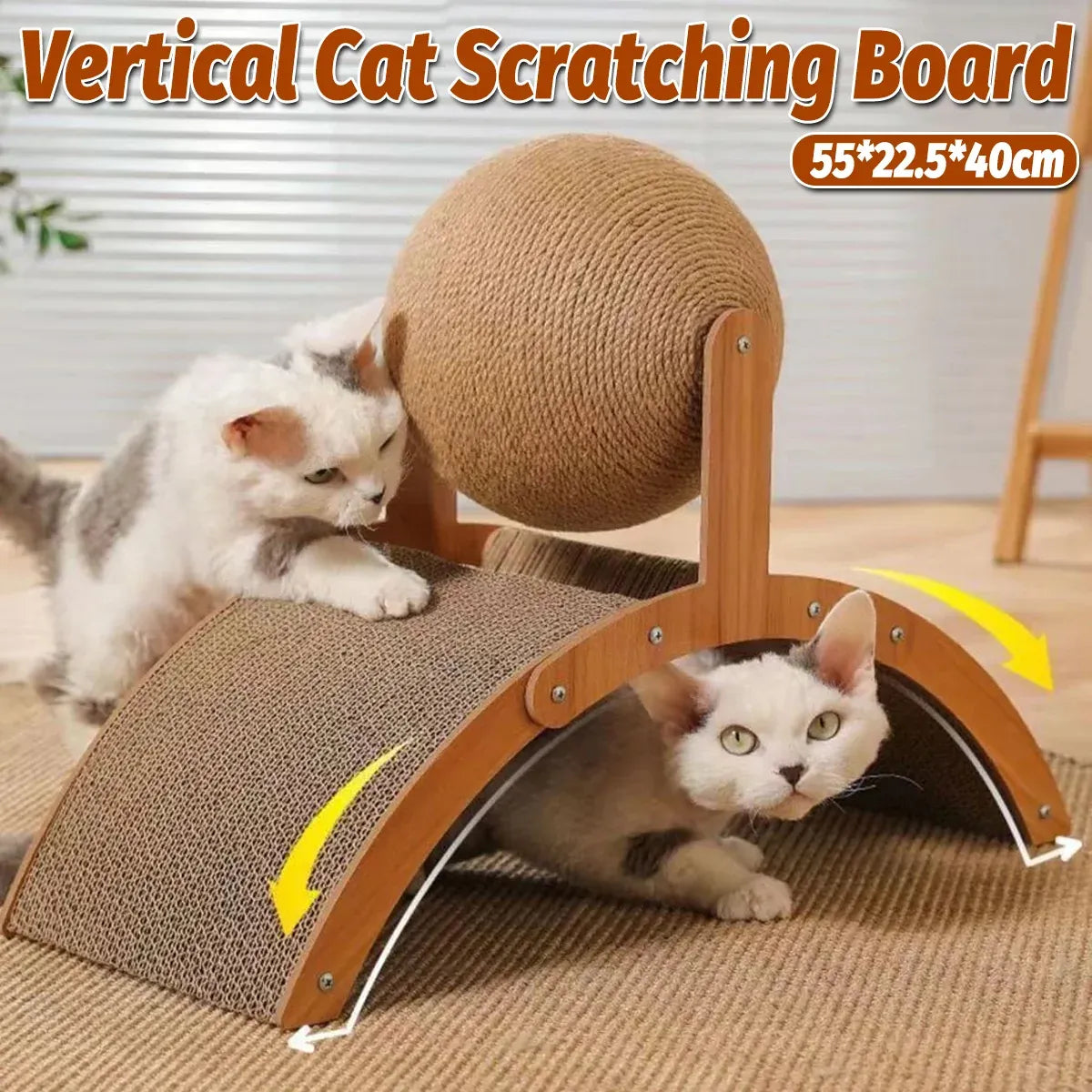 Ferris Wheel Cat Toy Standing Cat Grab Ball Scratch Board Kitten