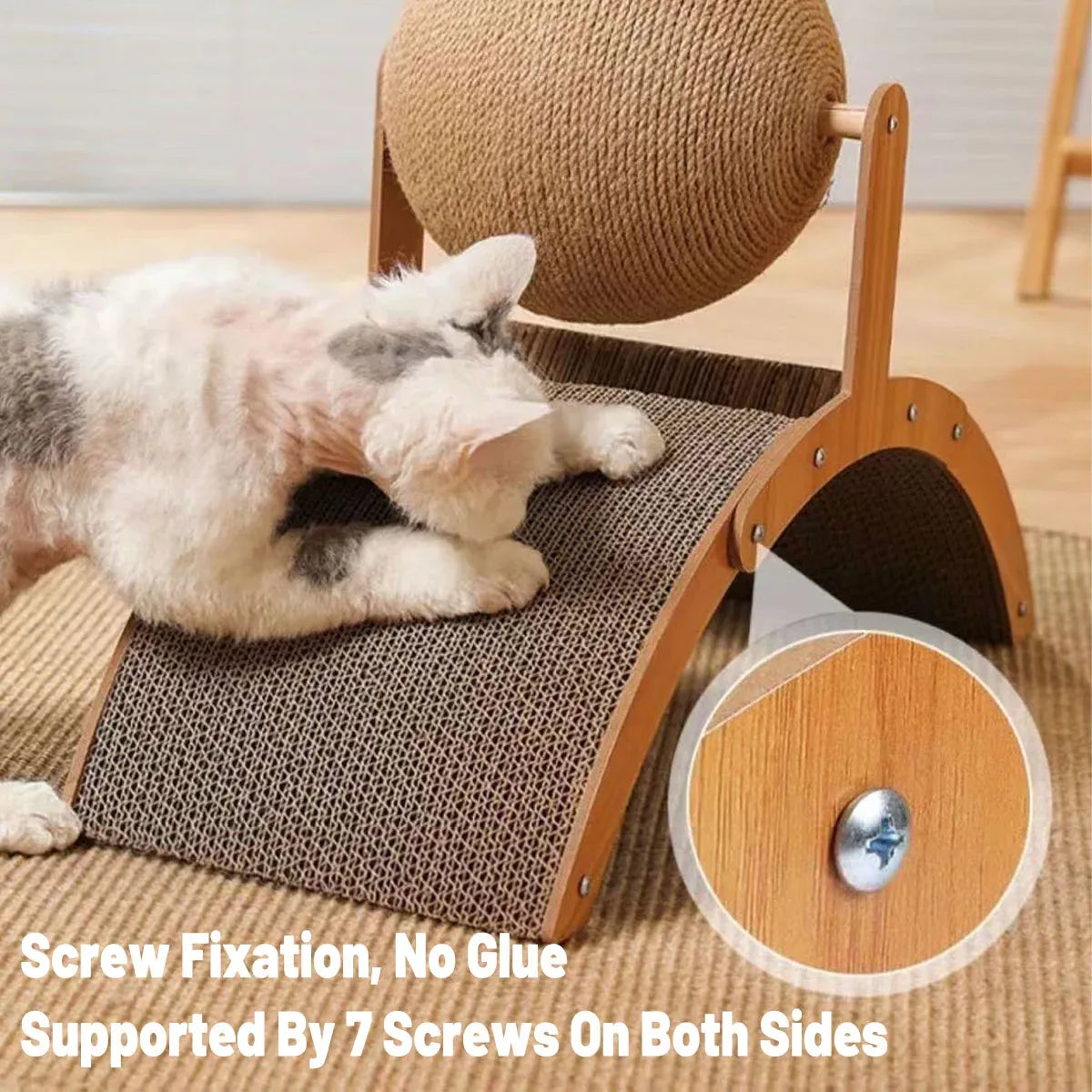 Ferris Wheel Cat Toy Standing Cat Grab Ball Scratch Board Kitten