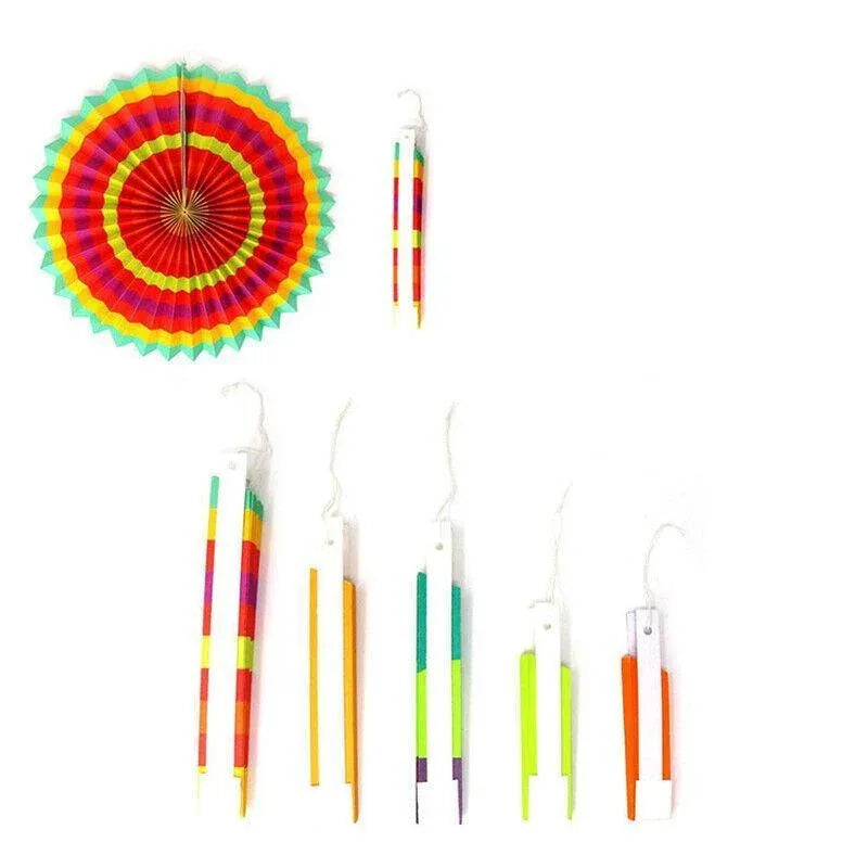 Hanging Paper Fan Decorations, 6 Pack