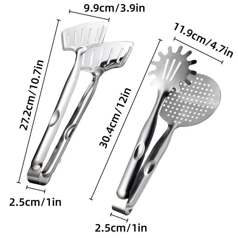 Stainless Steel Kitchen Tongs, Set of 3