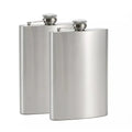 Stainless Steel Hip Flask with Screw Cap, 10 oz, 2 Pack