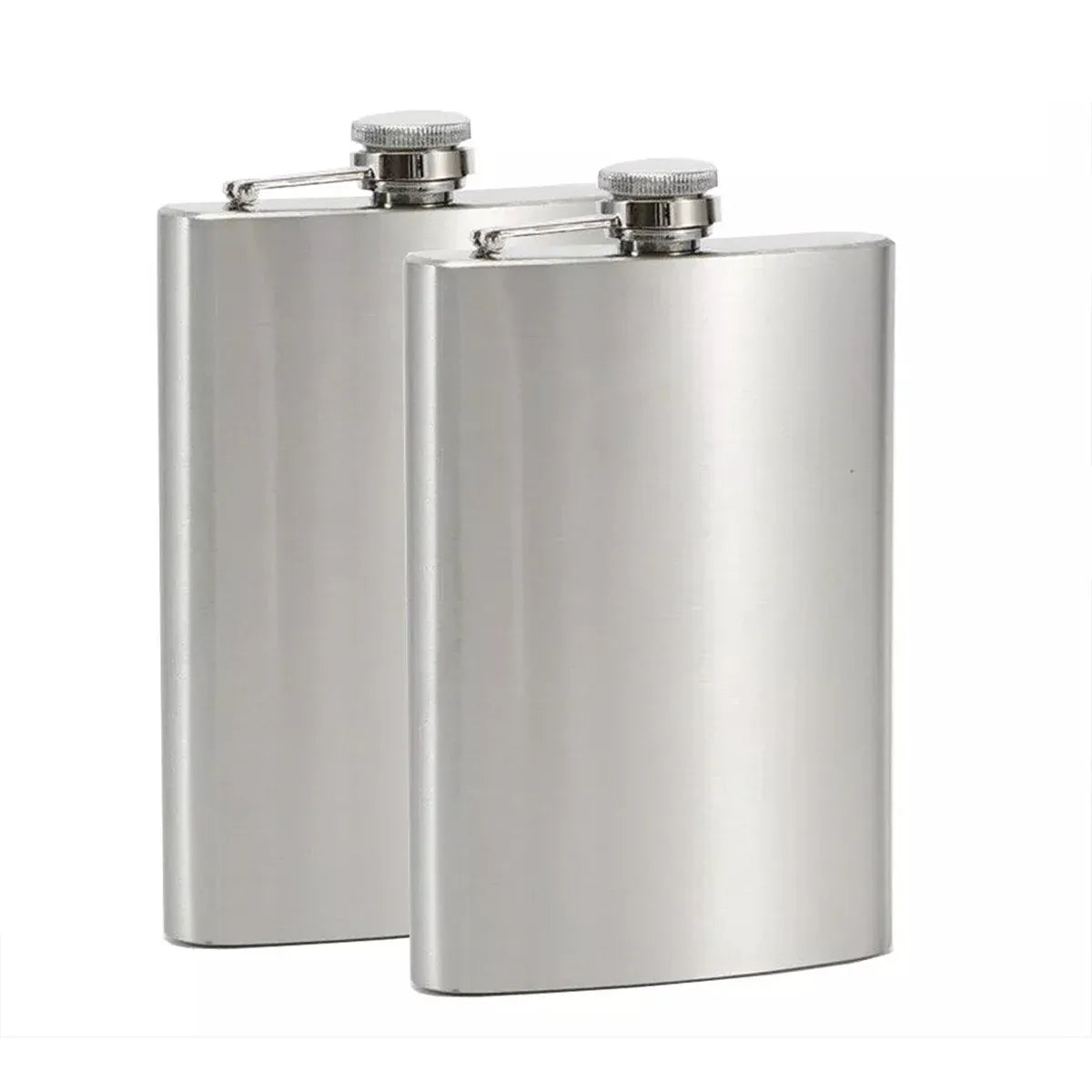 Stainless Steel Hip Flask with Screw Cap, 10 oz, 2 Pack