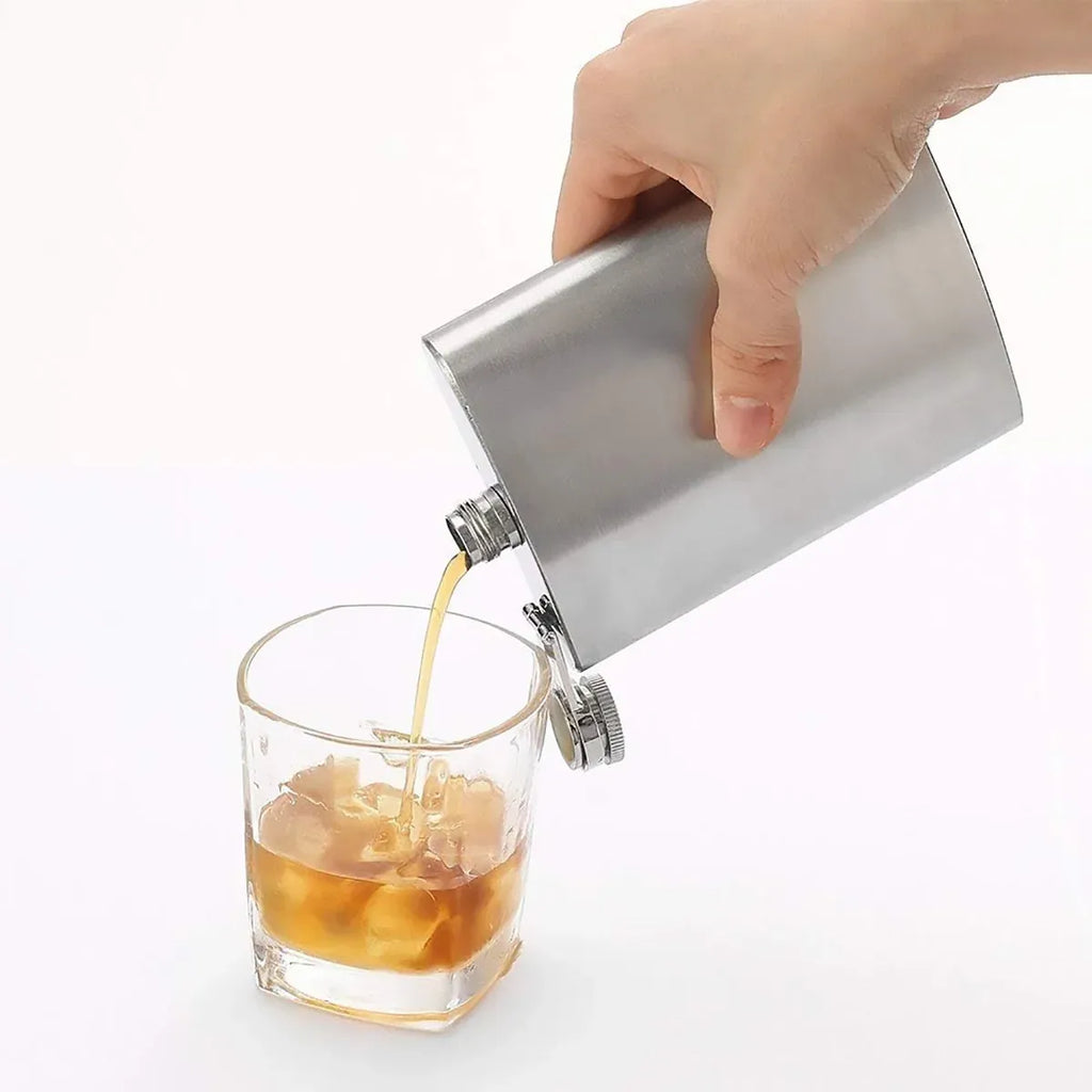 Stainless Steel Hip Flask with Screw Cap, 10 oz, 2 Pack