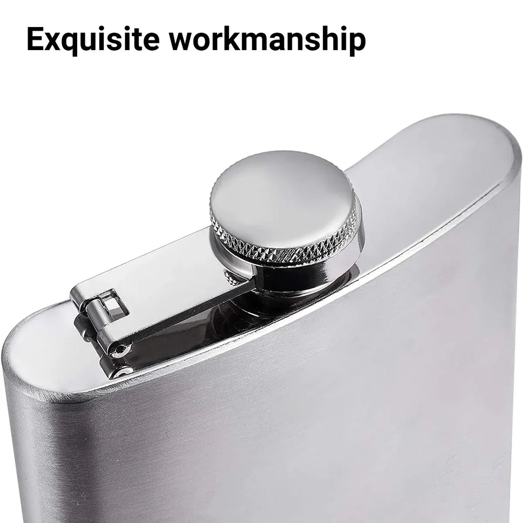 Stainless Steel Hip Flask with Screw Cap, 12 oz
